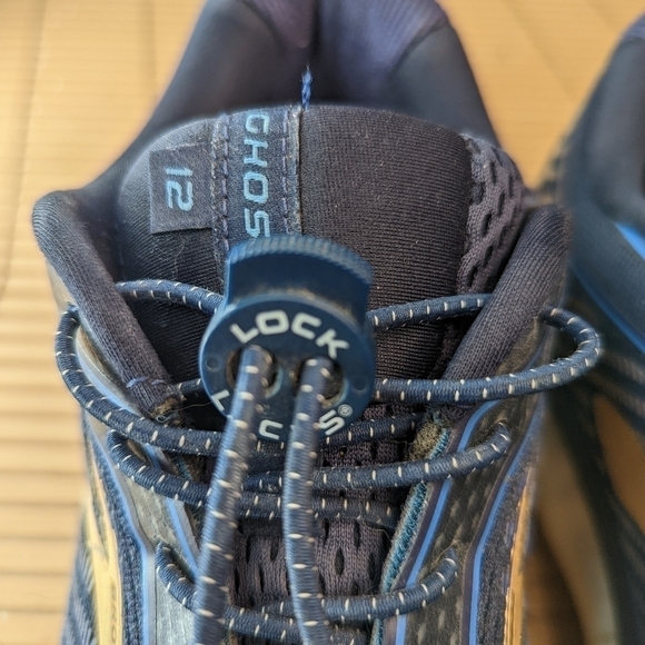 Men\'s Brooks Ghost 12 Running Shoes Sneakers Blue - Size 12. Speed Lock Laces. N main image 6